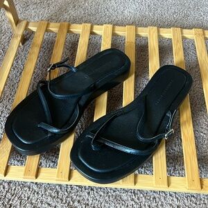 Princess Polly riki mini belt sandals black